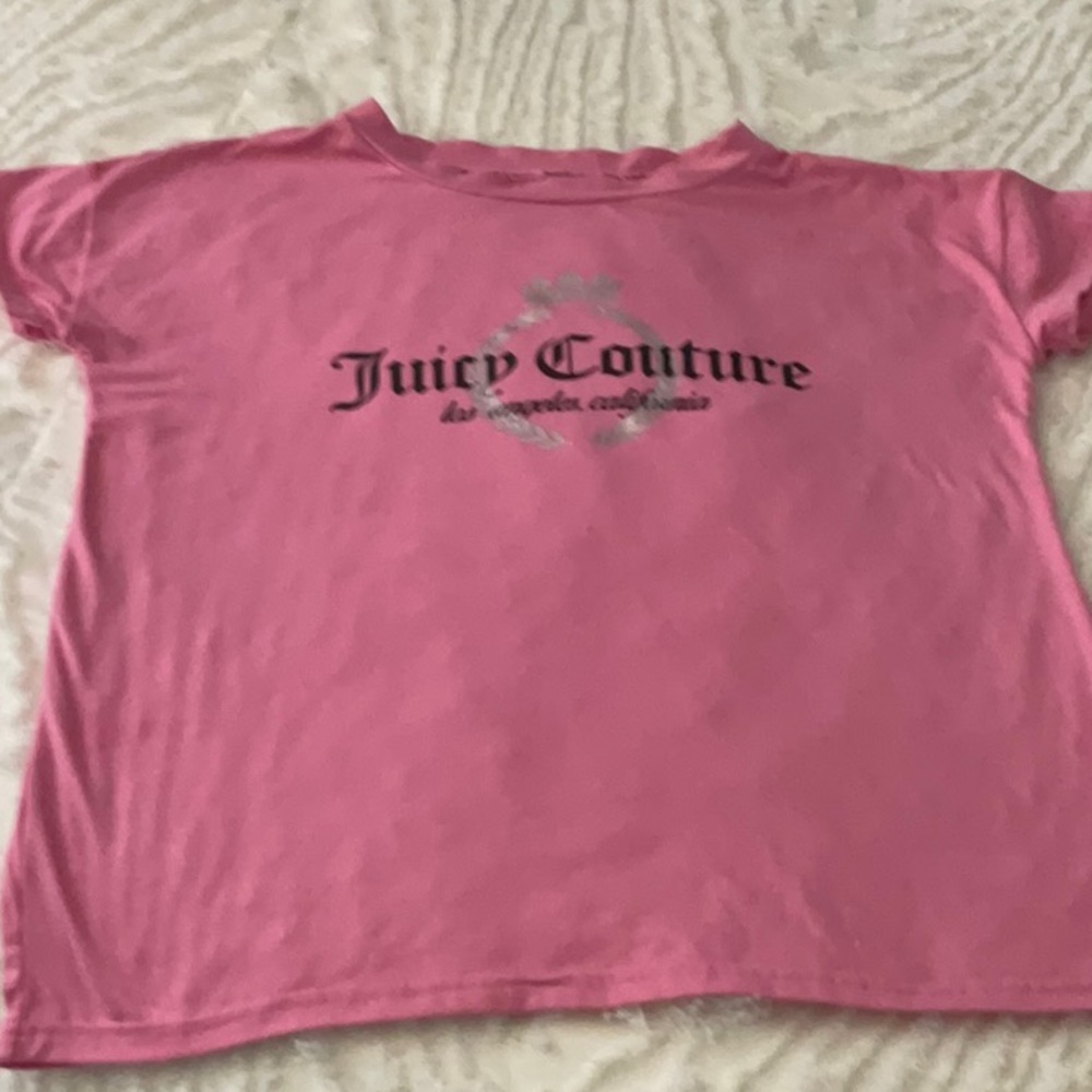 Juicy Couture Pink Short Sleeve Tee Casual Cotton Blend
